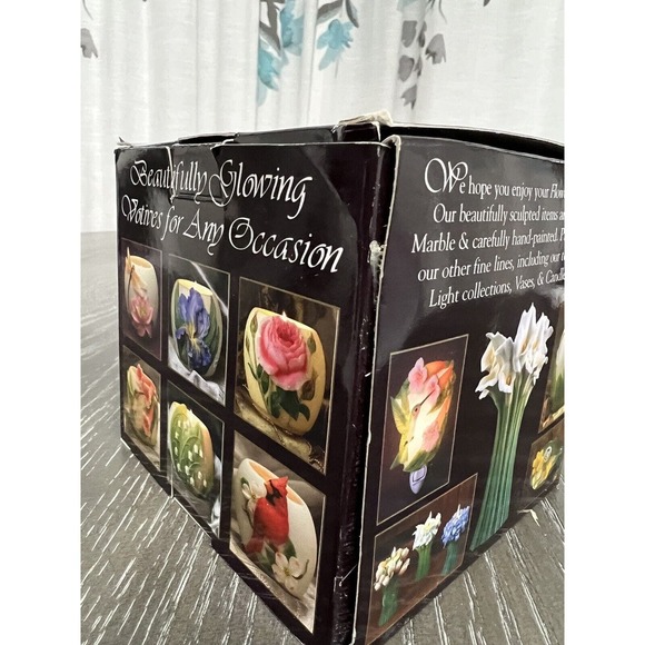 Ibis & Orchid Design Bonded Marble Handpainted Votive Purple Bearded Iris - New - Picture 13 of 16